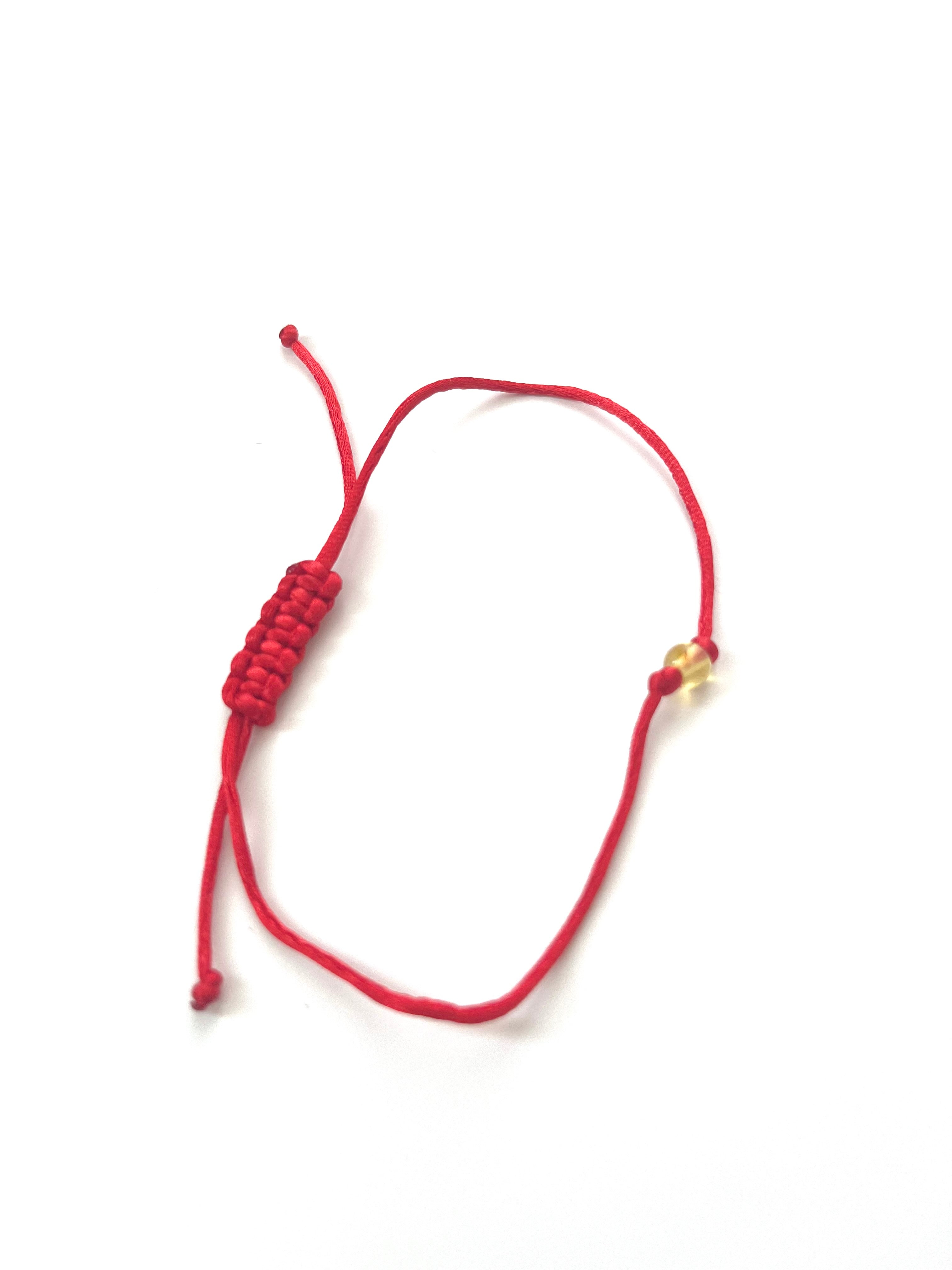 Red Thread Amber Bracelet