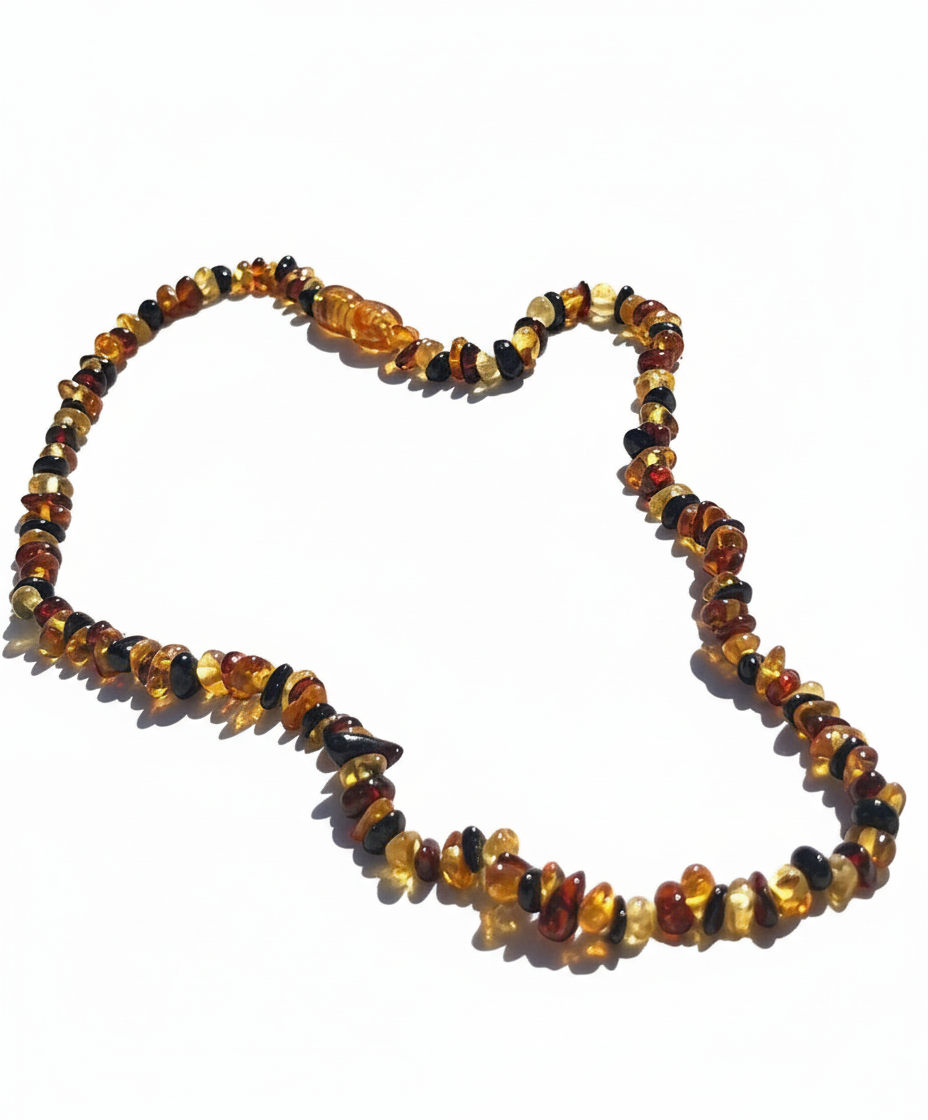 Amber Necklace for Teens - White Background
