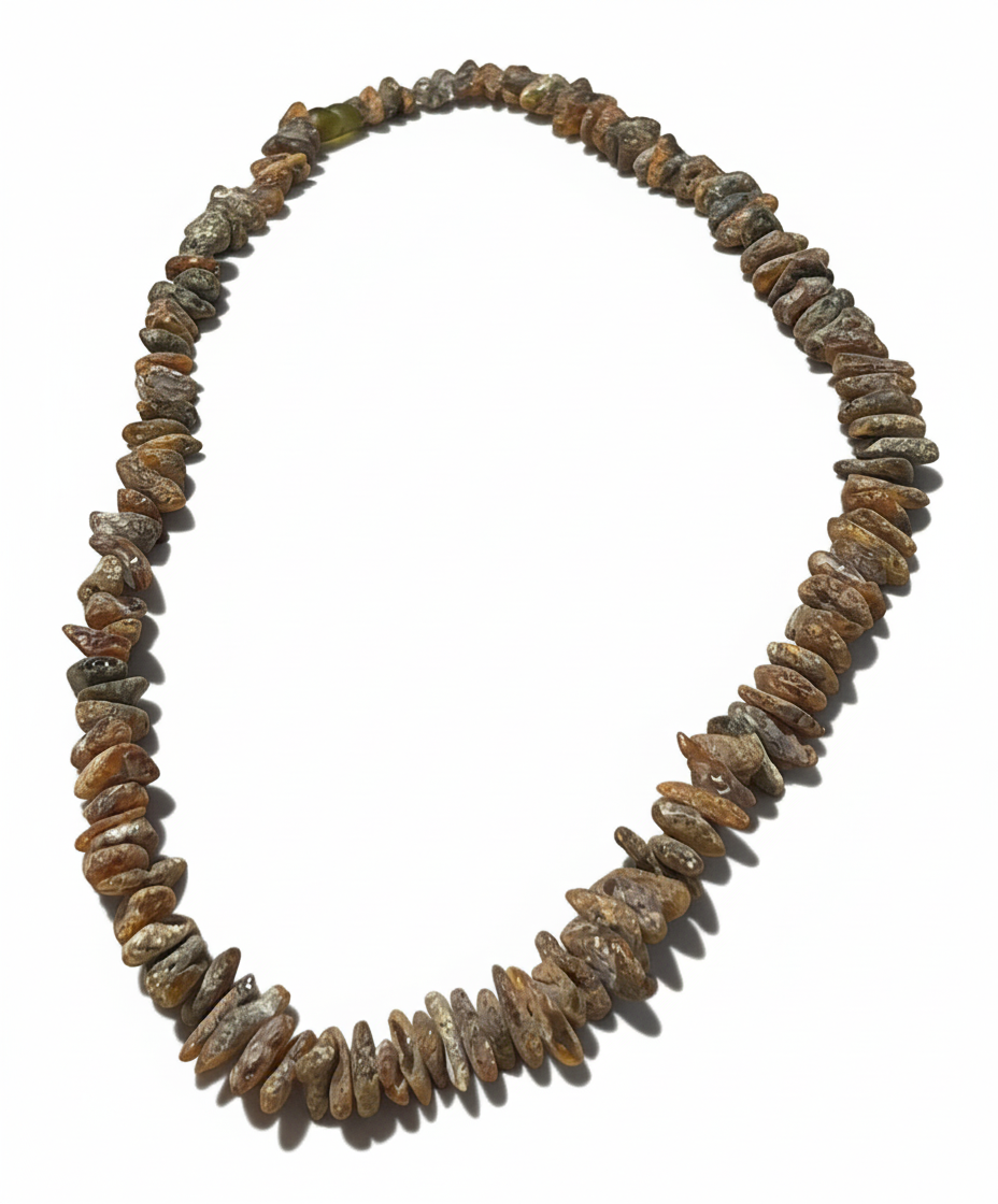 Healing Raw Amber Necklace - White Background