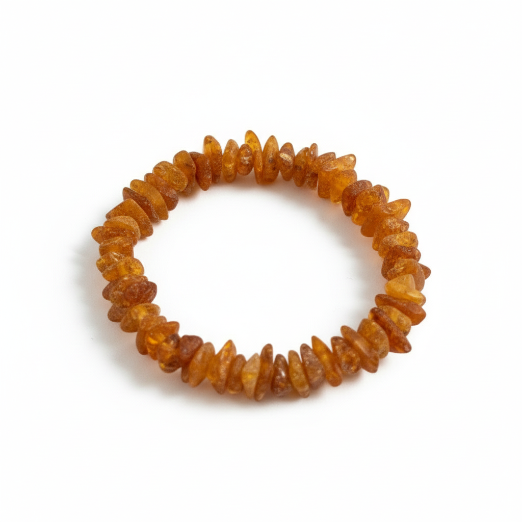 Raw Amber Bracelet - White Background