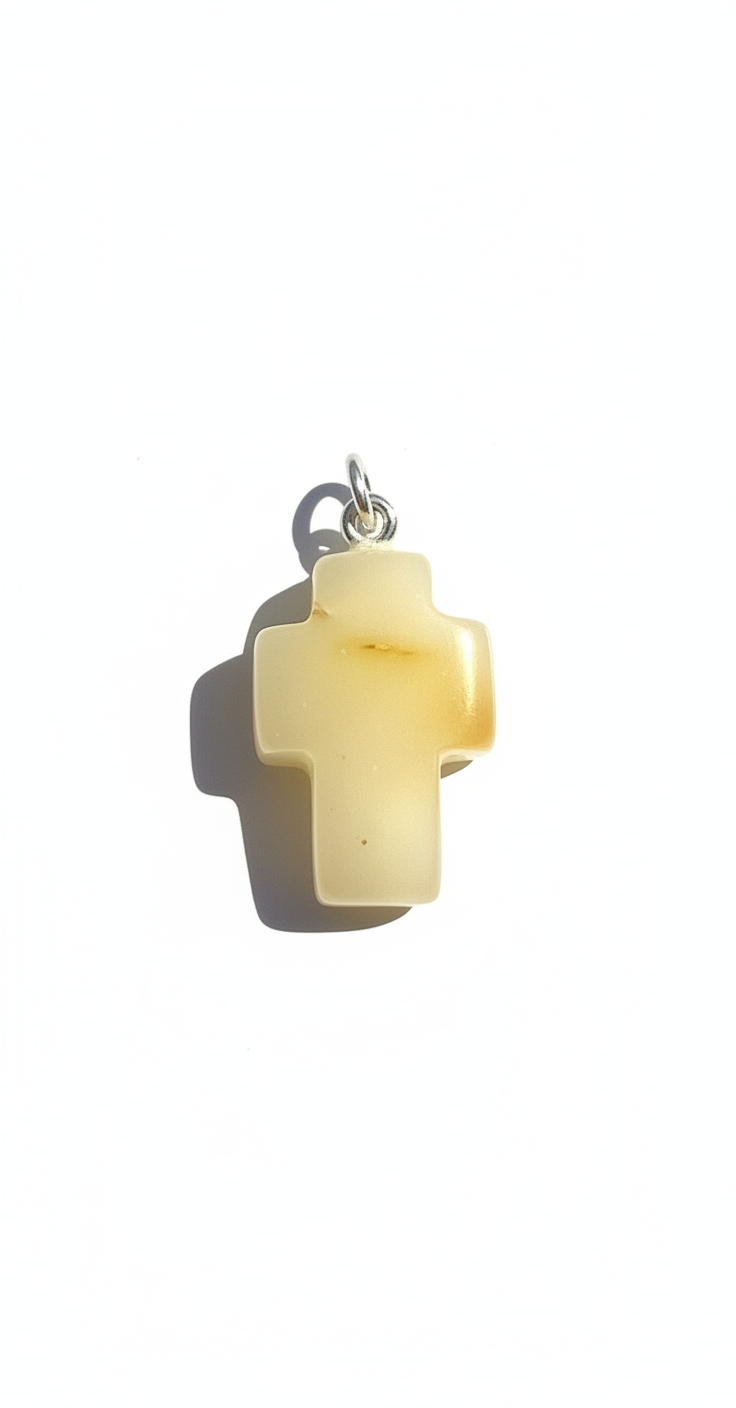 White Amber Cross - White Background